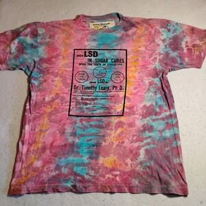 Stella Neptune Timothy Leary LSD Sugar Cubes Tie Dye T-Shirt Mens L Upcycled